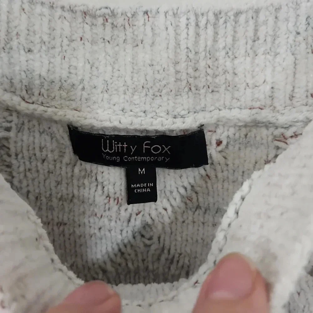Witty Fox Sweater Knit Crop Tank Top Size Medium - Picture 4 of 4